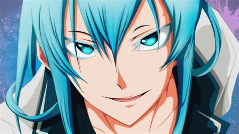 blue hair anime guy|blue haired anime protagonist.